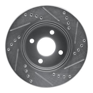 Chevrolet Cobalt Brake Rotor (1) - Front Left - R1 Concepts - Drilled & Slotted - Silver - `03-`10